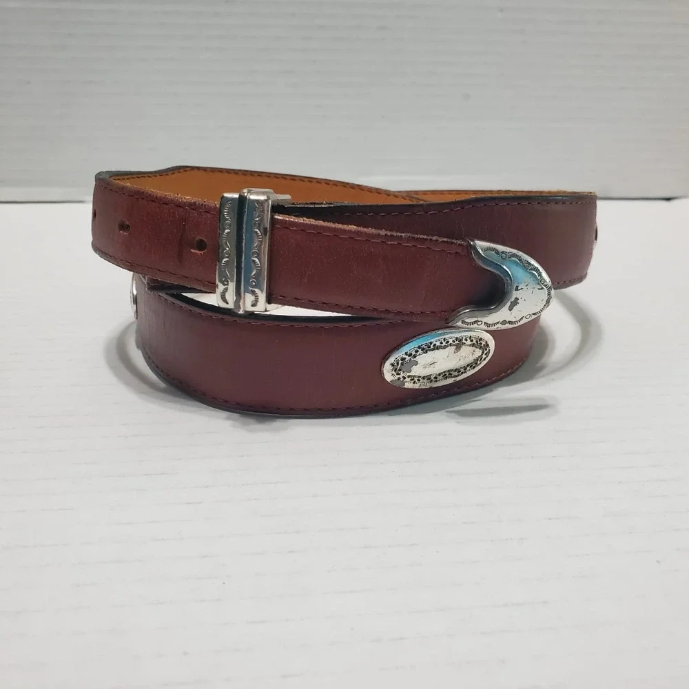 Sentry Vintage Studded Brown Genuine Leather Golf Belt Men's Size 38 No Buckle
